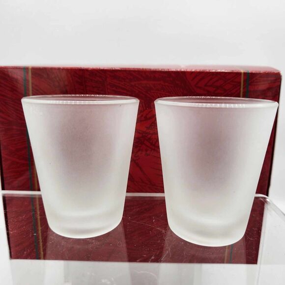 Set of 2 San Diego Zoo Etched Frosted Glass Shot Glasses Collectible Souvenir - Picture 2 of 5